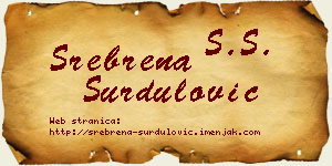 Srebrena Surdulović vizit kartica